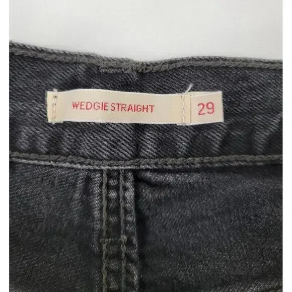 Levis Wedgie Straight Jeans Women’s 29x29 Button Fly Big E Black NWT List $108 - Picture 7 of 11